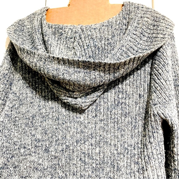 Hooded Hoodie Long Cardigan Sweater Pea Coat Button Down by Dress Barn Large - Picture 9 of 13